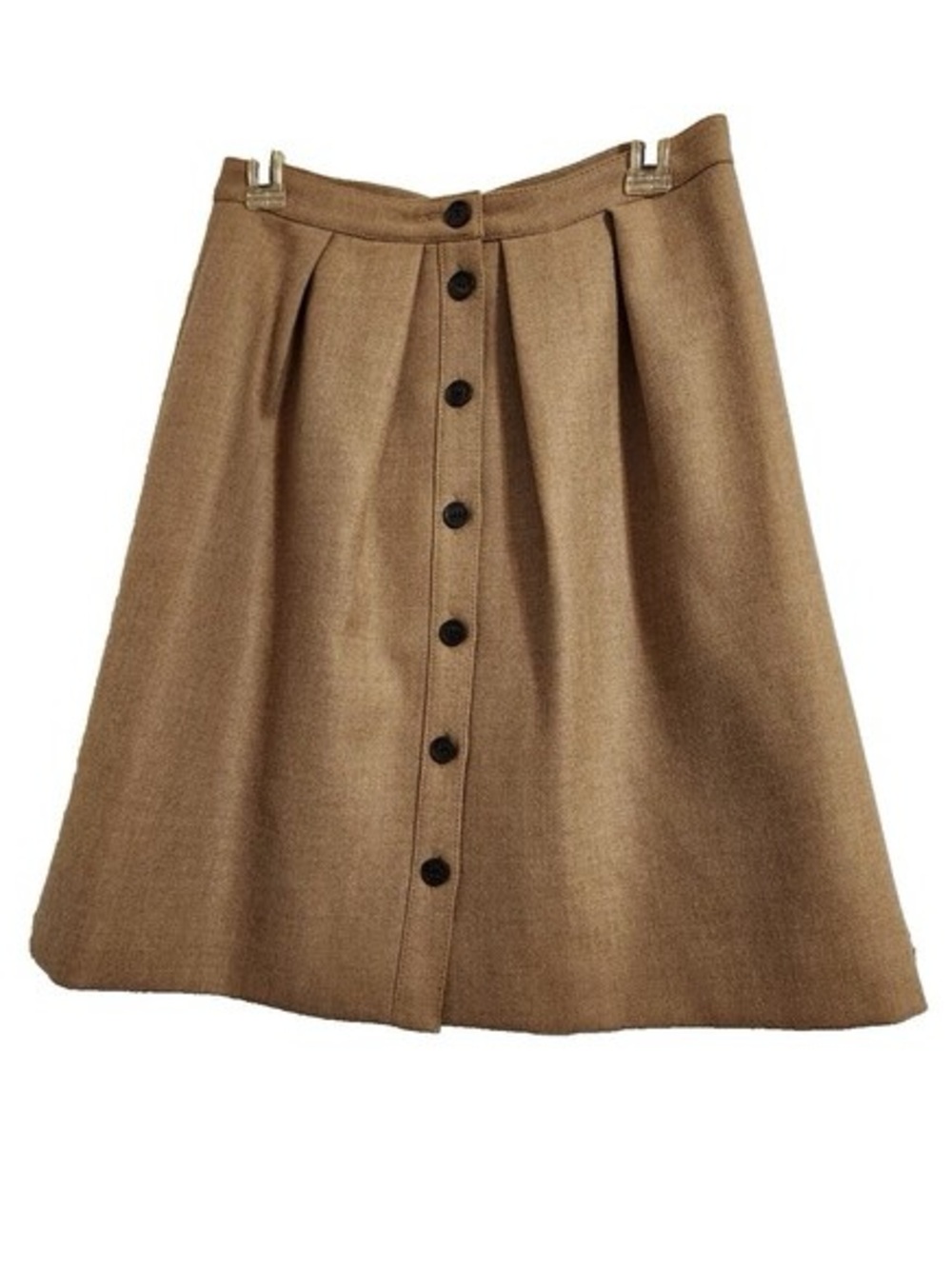 J. Crew Tan Button-Front A-Line Skirt